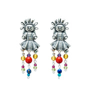 Aretes Muñecas Coral y Colores