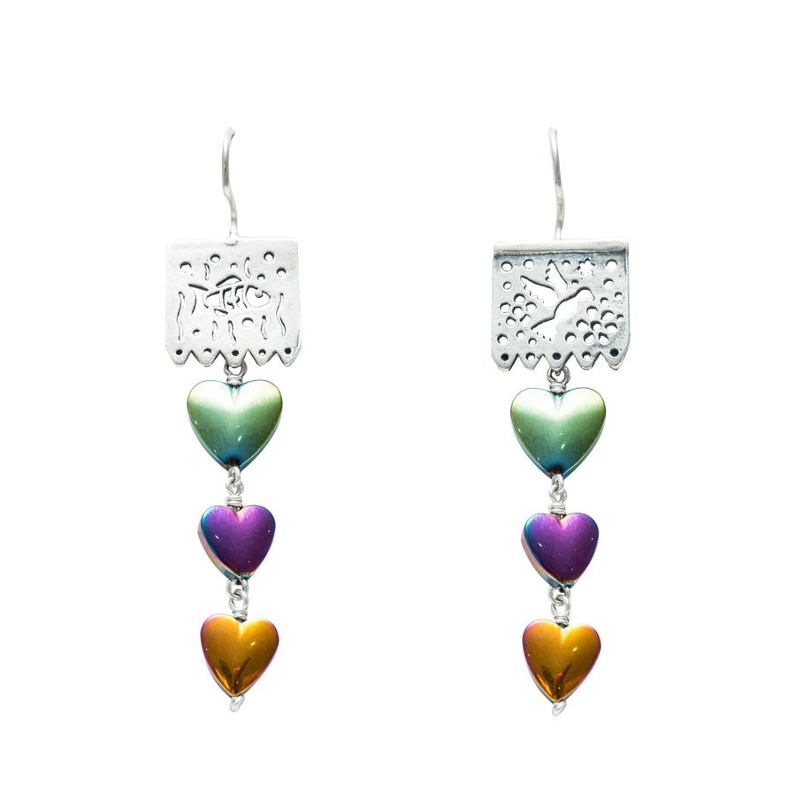 Aretes Papel Picado Tornasol