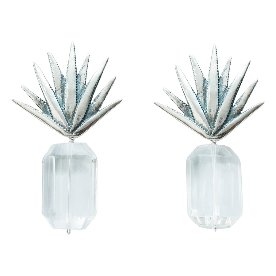 Aretes Cuarzo en Agave