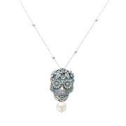 Dije Calavera con Ojos Flor