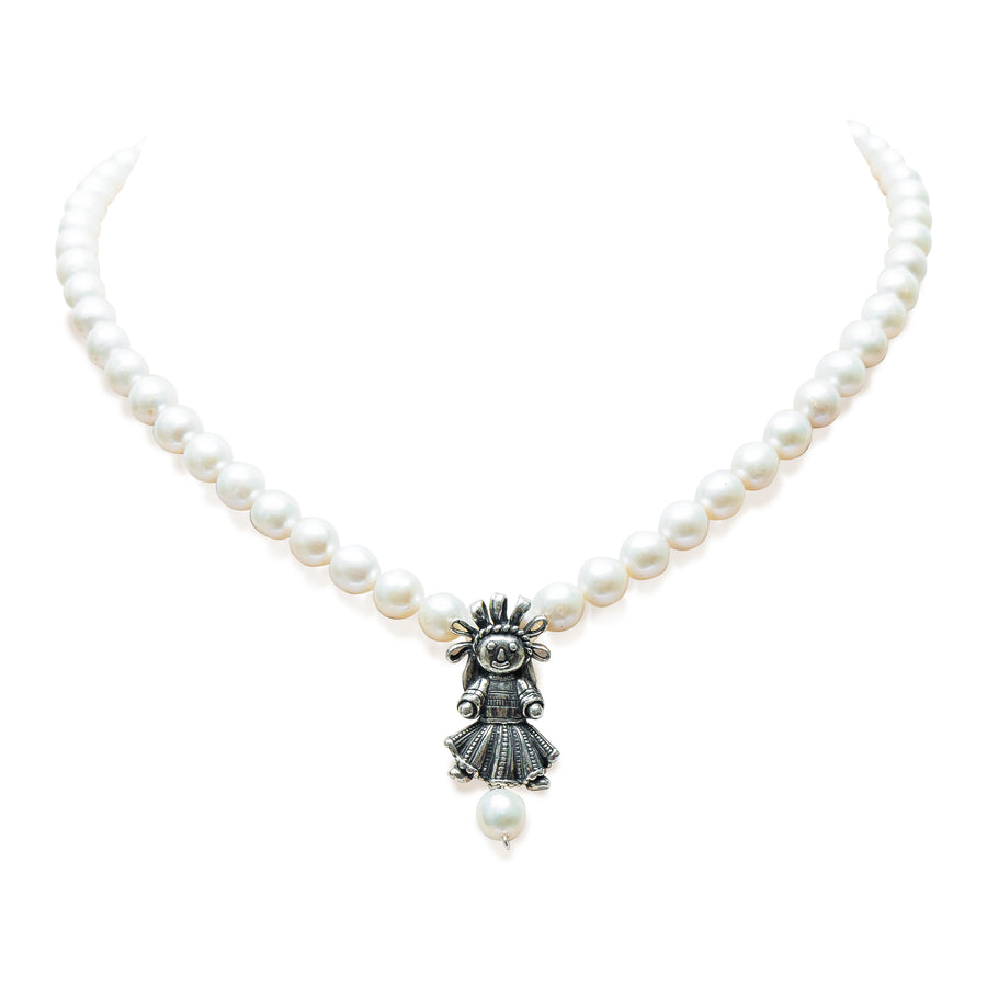 Collar Muñeca con Listones Perla