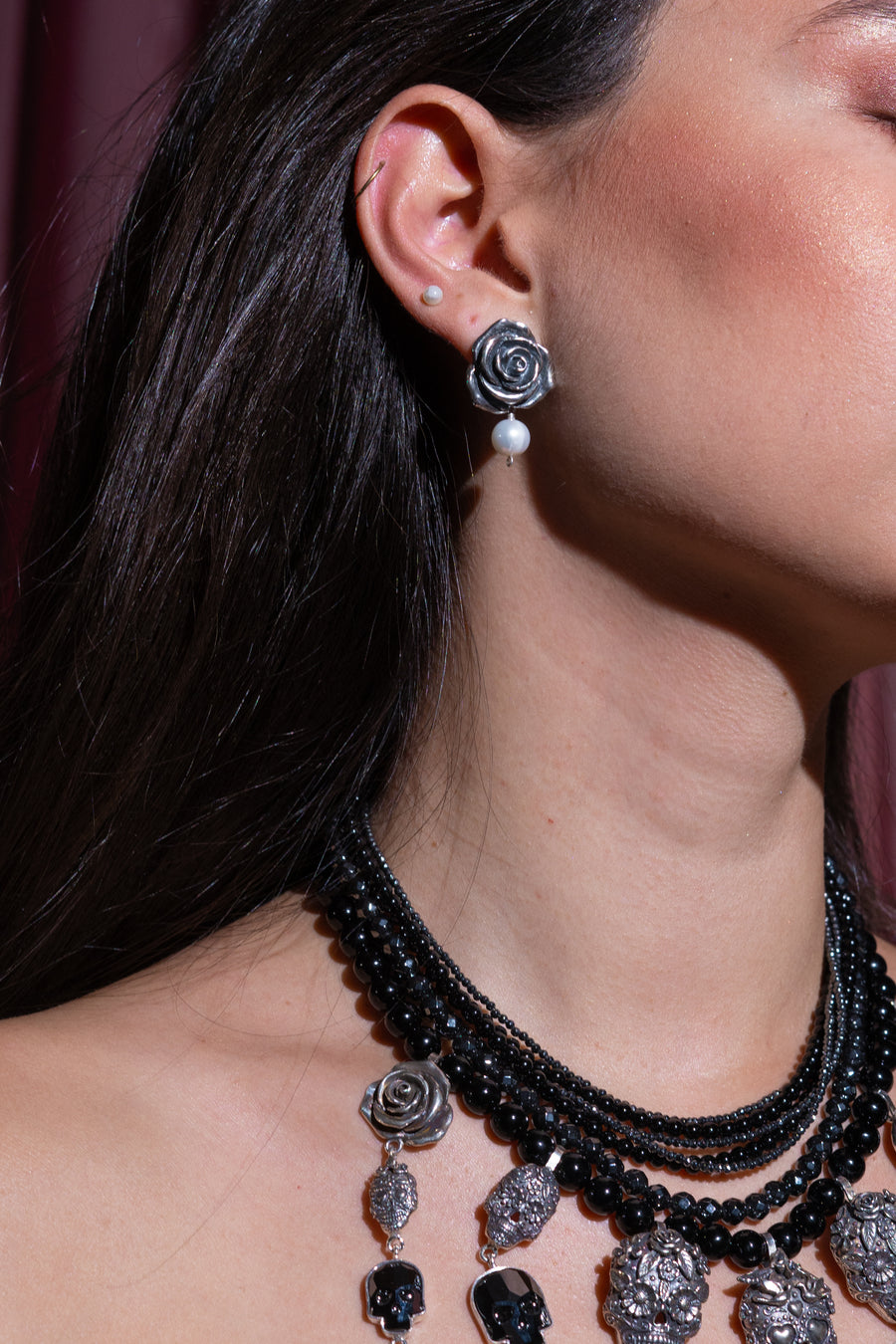 Aretes Rosa Con Gema