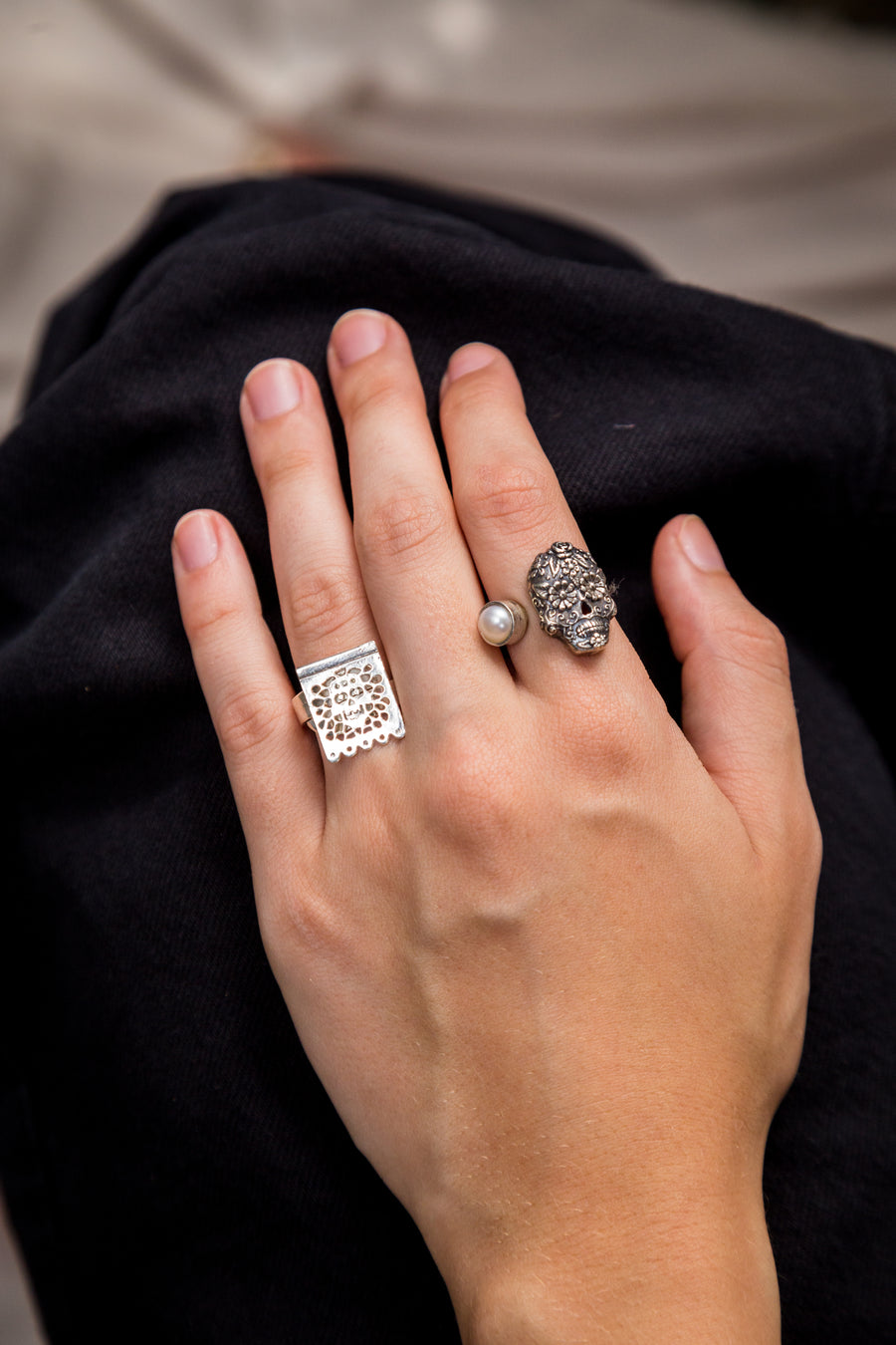 Anillo Papel Picado Calavera Chico