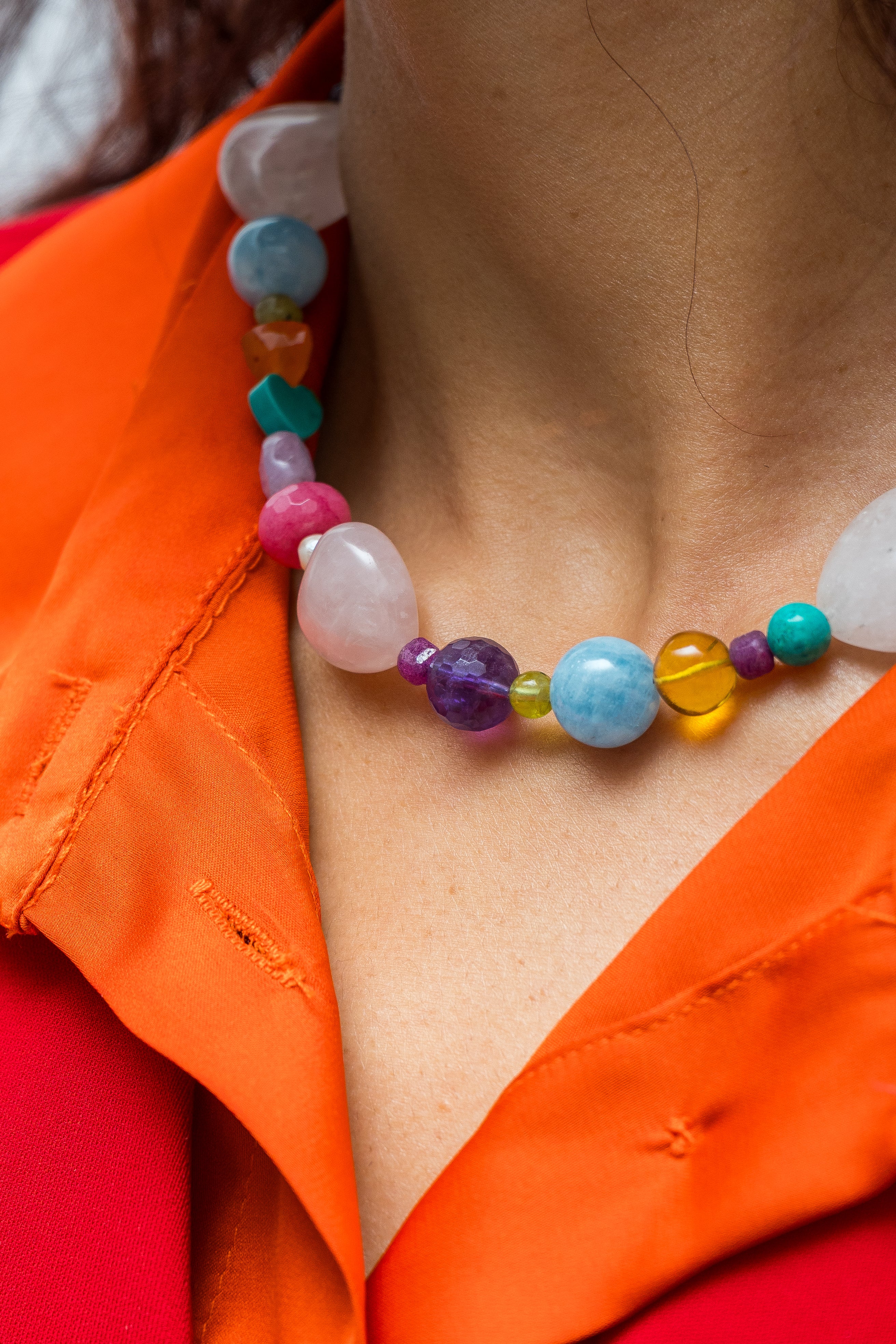Collar Corazón Arcoíris
