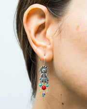 Aretes Muñeca Chica Coral Multicolor