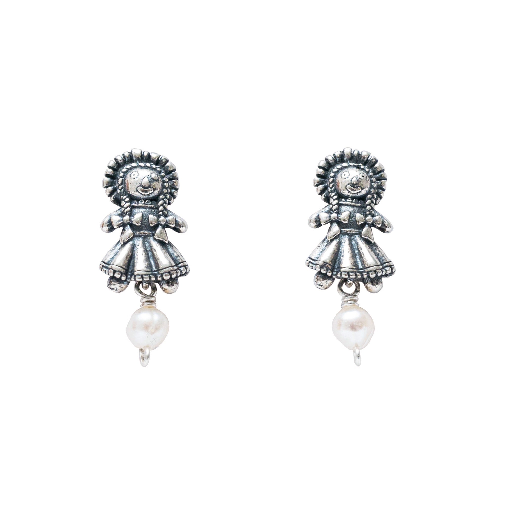Aretes Muñeca de Listones Mini Perla