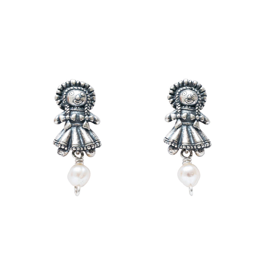 Aretes Muñeca de Listones Mini Perla