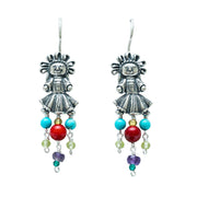 Aretes Muñeca Chica Coral Multicolor