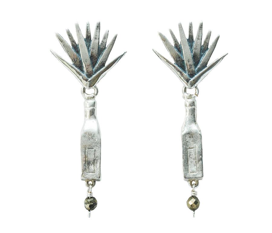 Aretes Agave en Botella de Tequila
