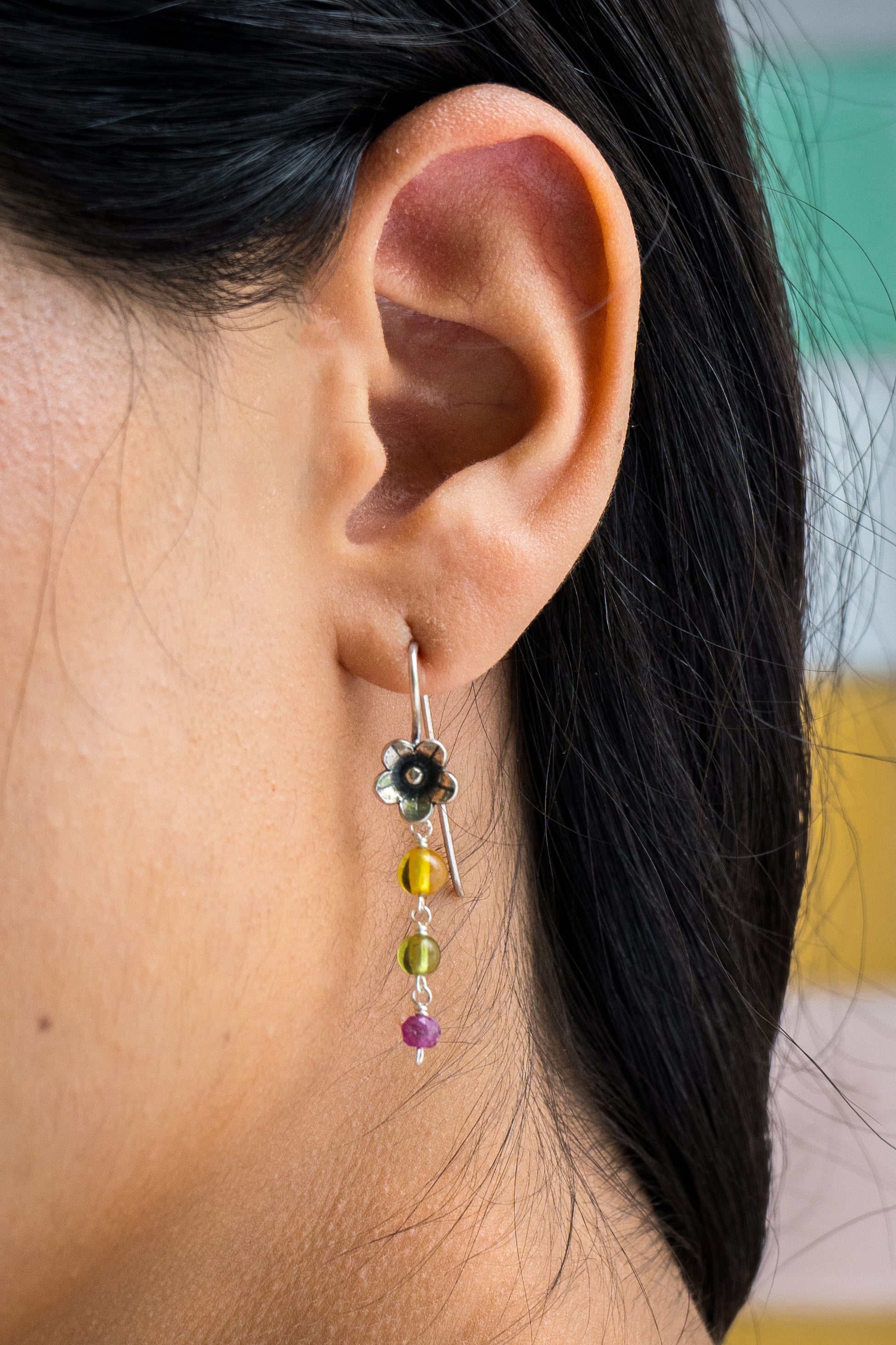 Aretes Florecitas de Colores