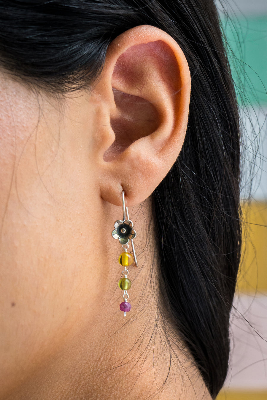 Aretes Florecitas de Colores