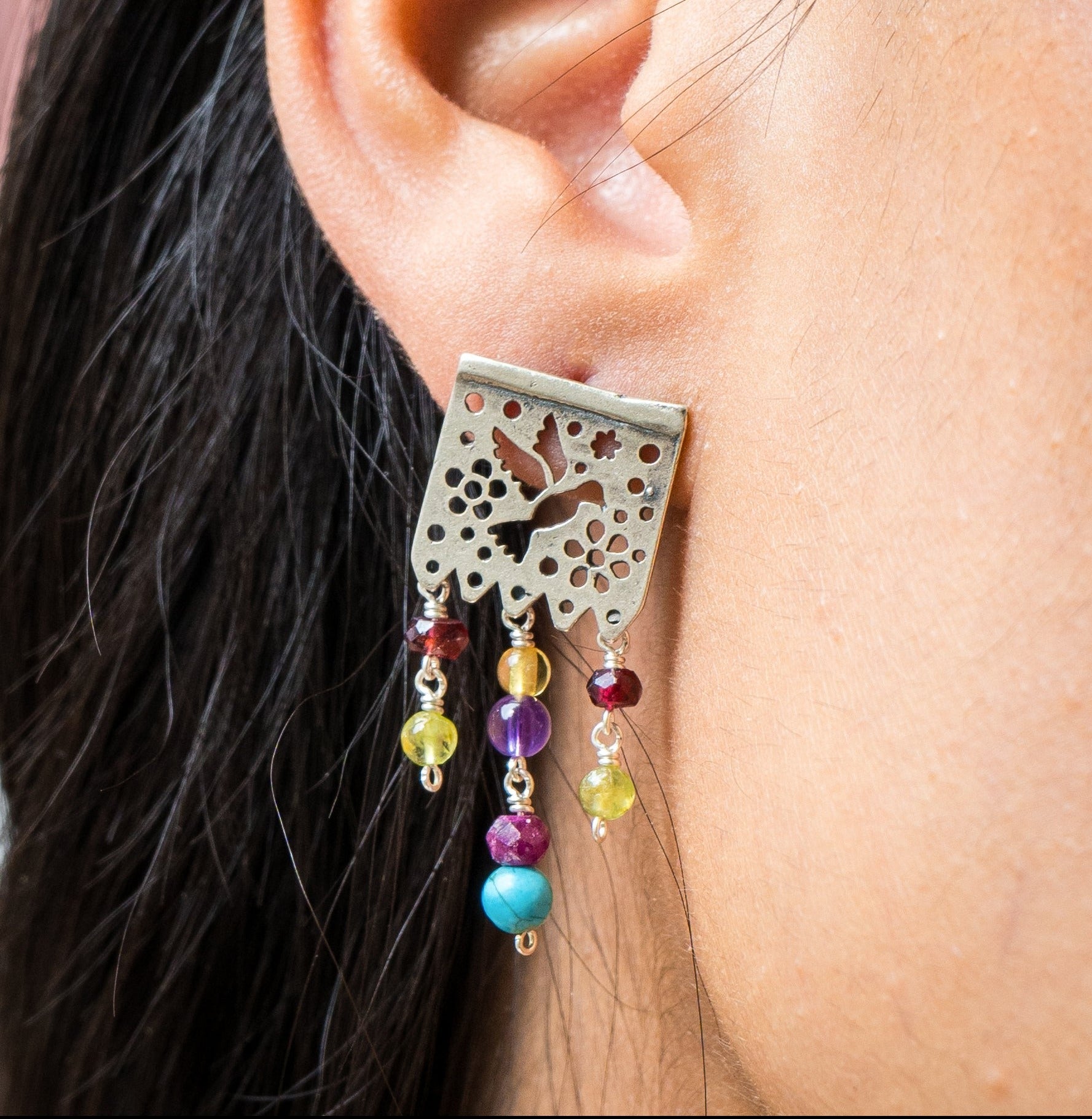 Aretes Papel Picado Anochecer