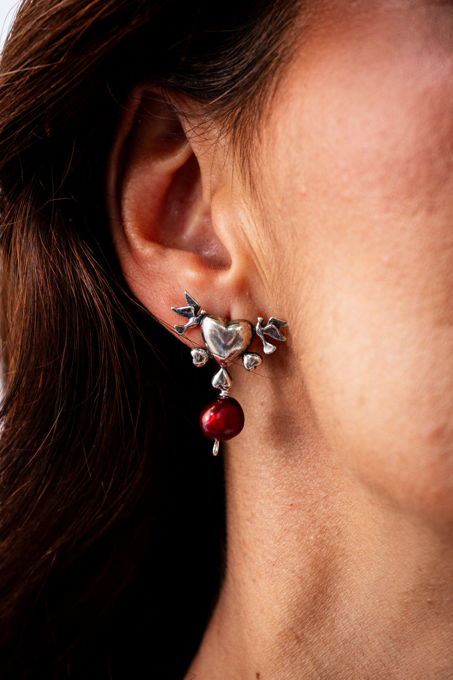 Aretes Corazón Rojo