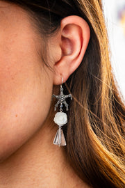 Aretes Piñata Y Papel Picado Blanca