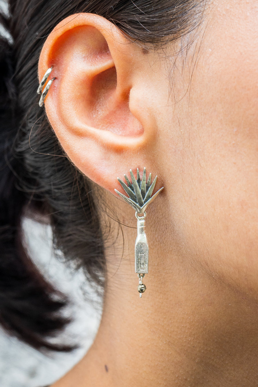 Aretes Agave en Botella de Tequila