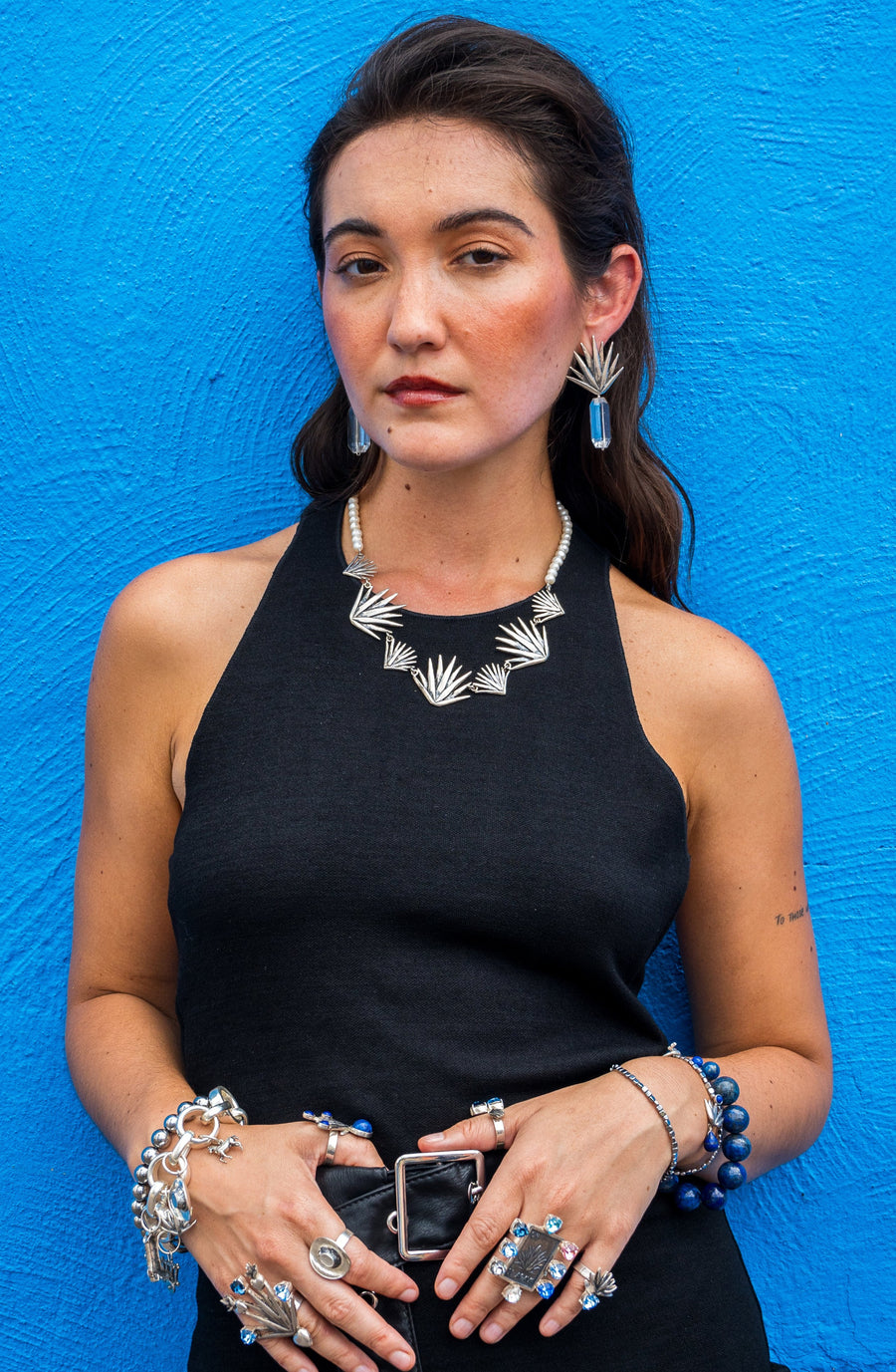 Aretes Cuarzo en Agave