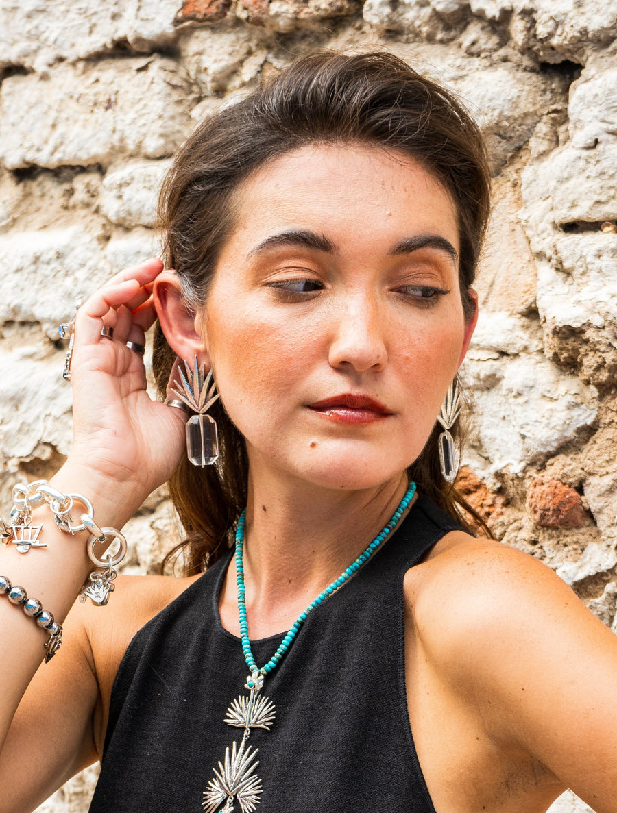 Aretes Cuarzo en Agave