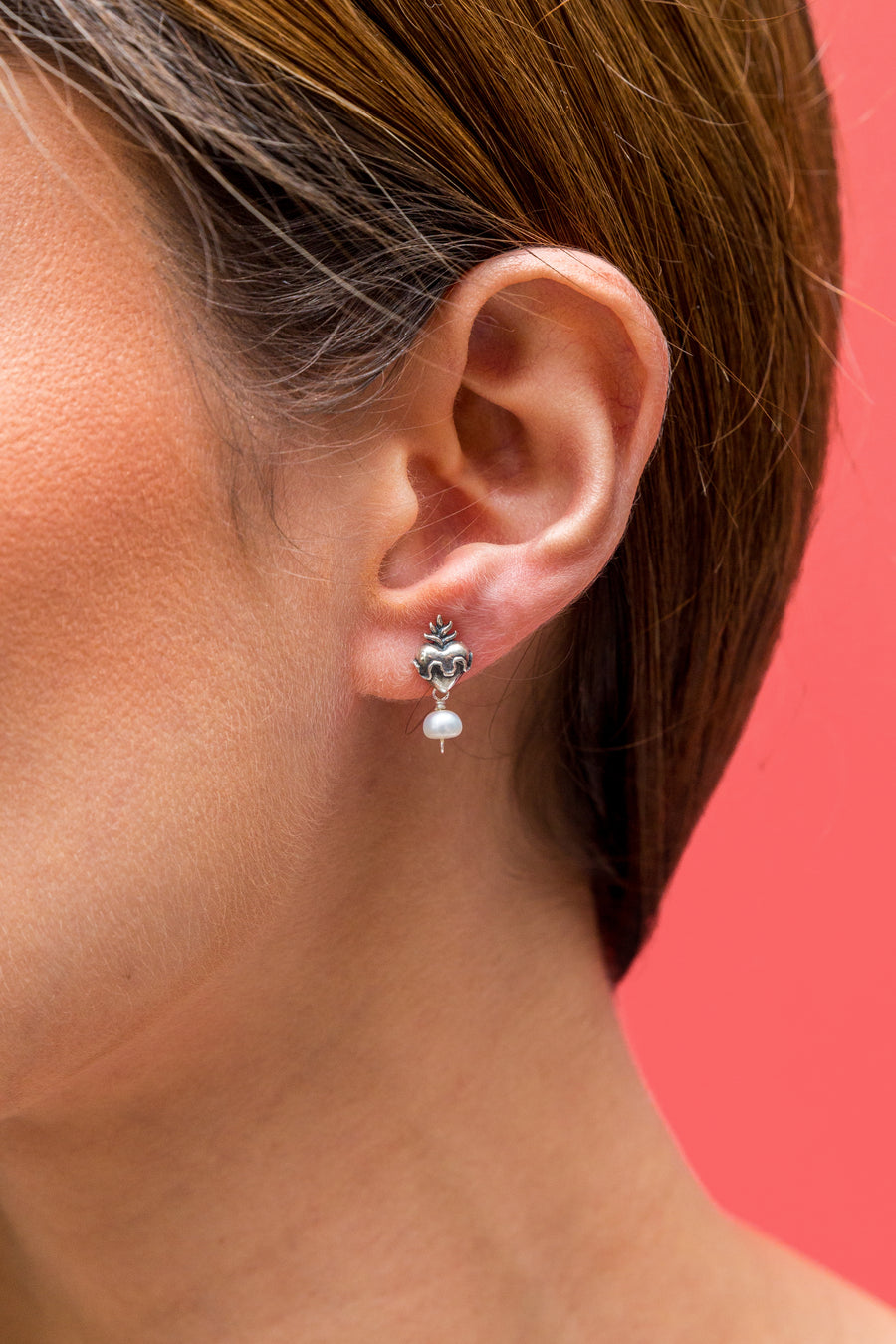 Aretes Sagrado Corazón Y Gema