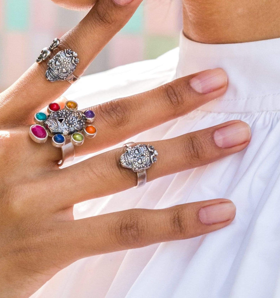 Anillo Calavera Ojos Corazón Chica Gabriela Sánchez Anillo