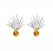 Aretes Agave Realista Con Gema