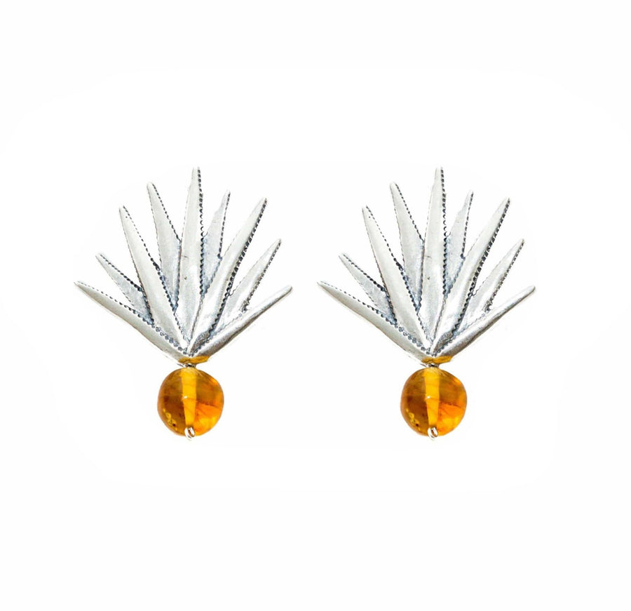 Aretes Agave Realista Con Gema