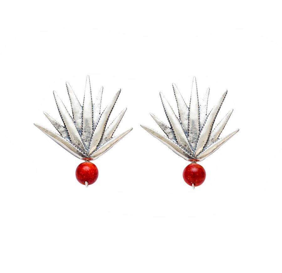 Aretes Agave Realista Con Gema