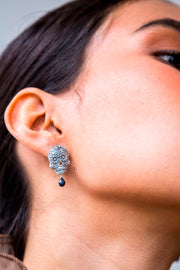 Aretes Calavera Ojos Flor Gota