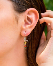 Aretes Colibrí Otomí 3 Gemas