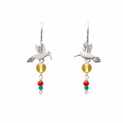 Aretes Colibrí Otomí 3 Gemas