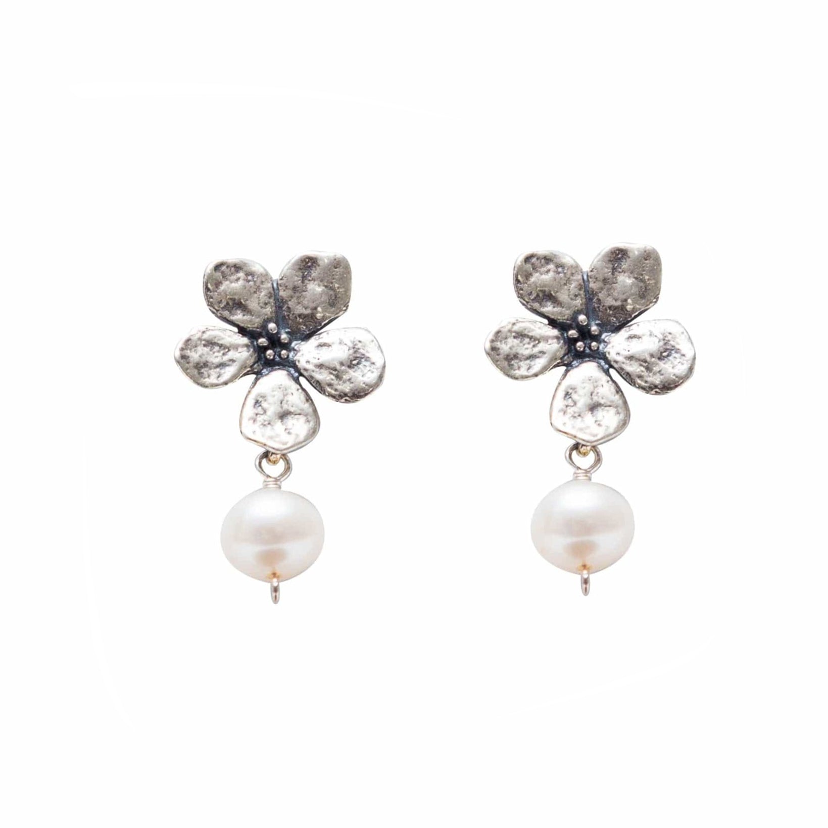 Aretes Flor Cerezo Perla