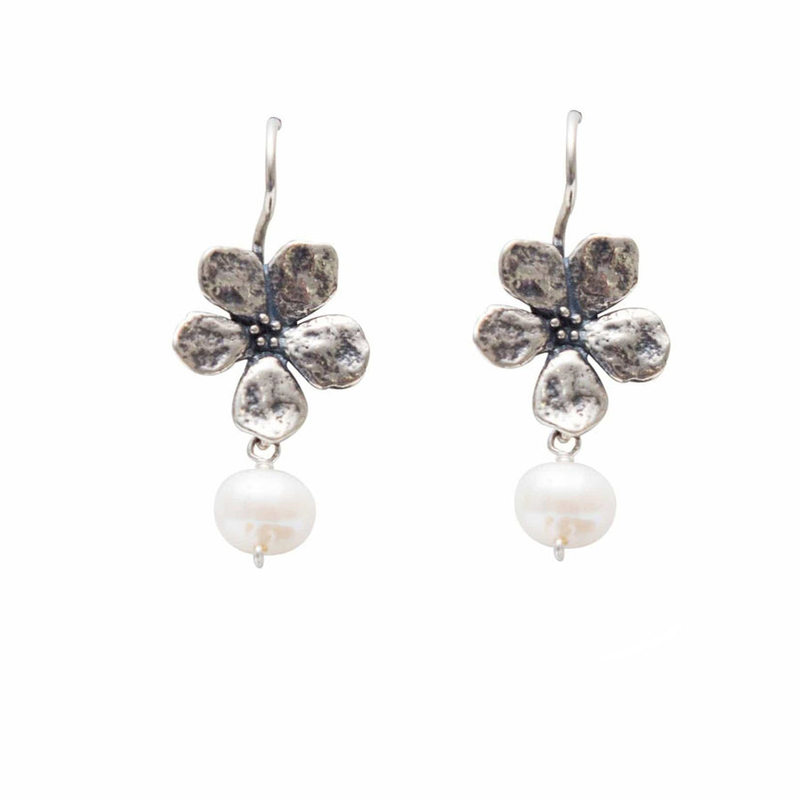 Aretes Flor Cerezo Perla