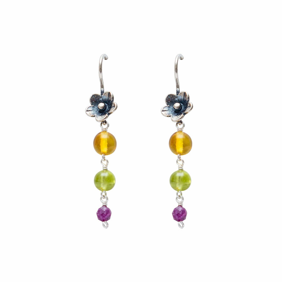 Aretes Florecitas de Colores Gabriela Sánchez Aretes