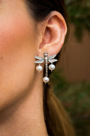 Aretes Libélula Con Gema