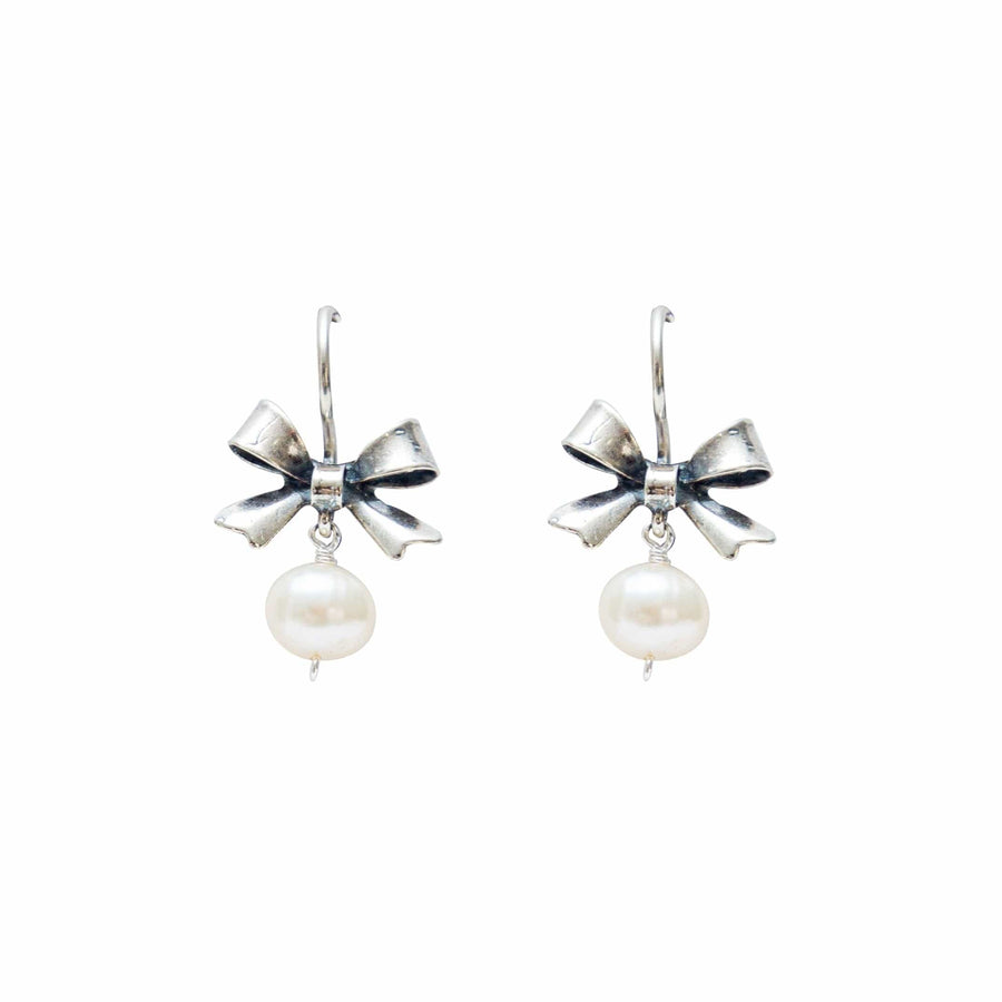 Aretes Moñito con Perla AM032 Aretes