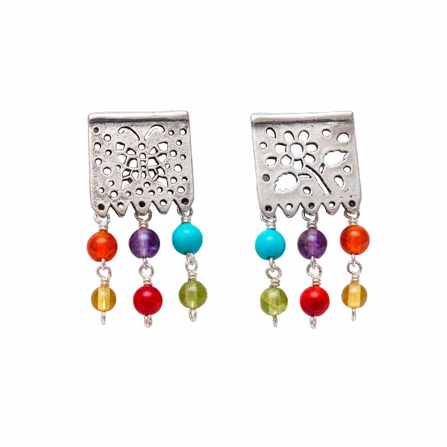 Aretes Papel Picado Colores DM017 Aretes