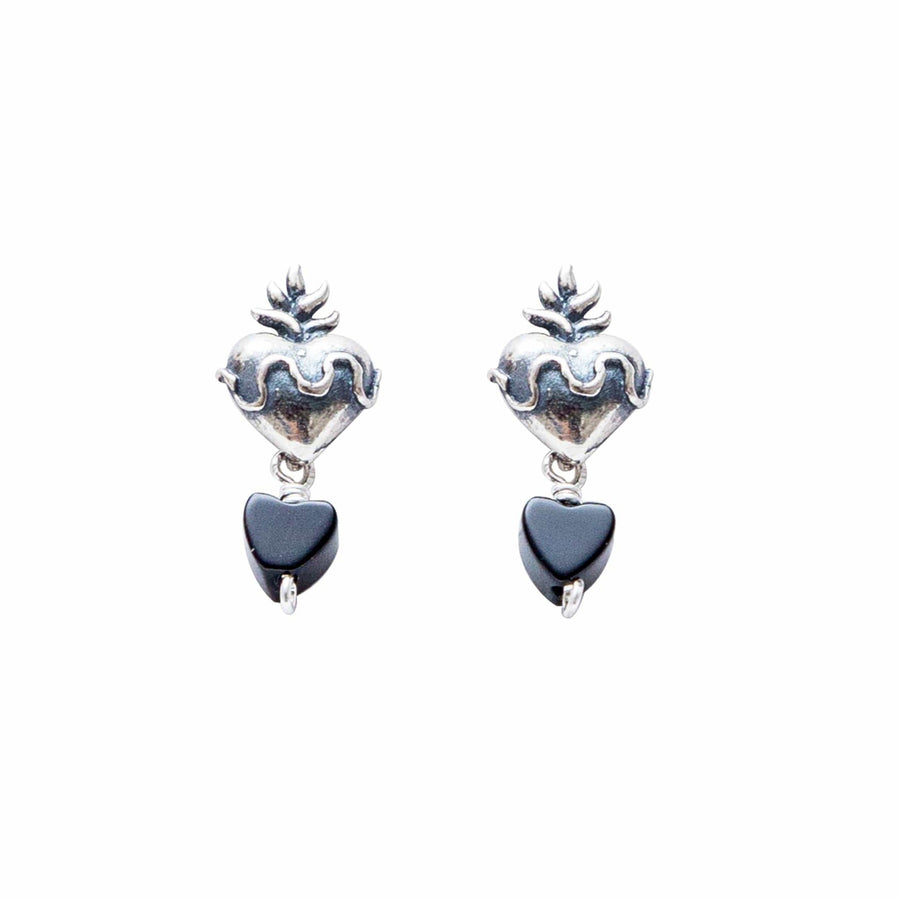 Aretes Sagrado Corazón Y Gema