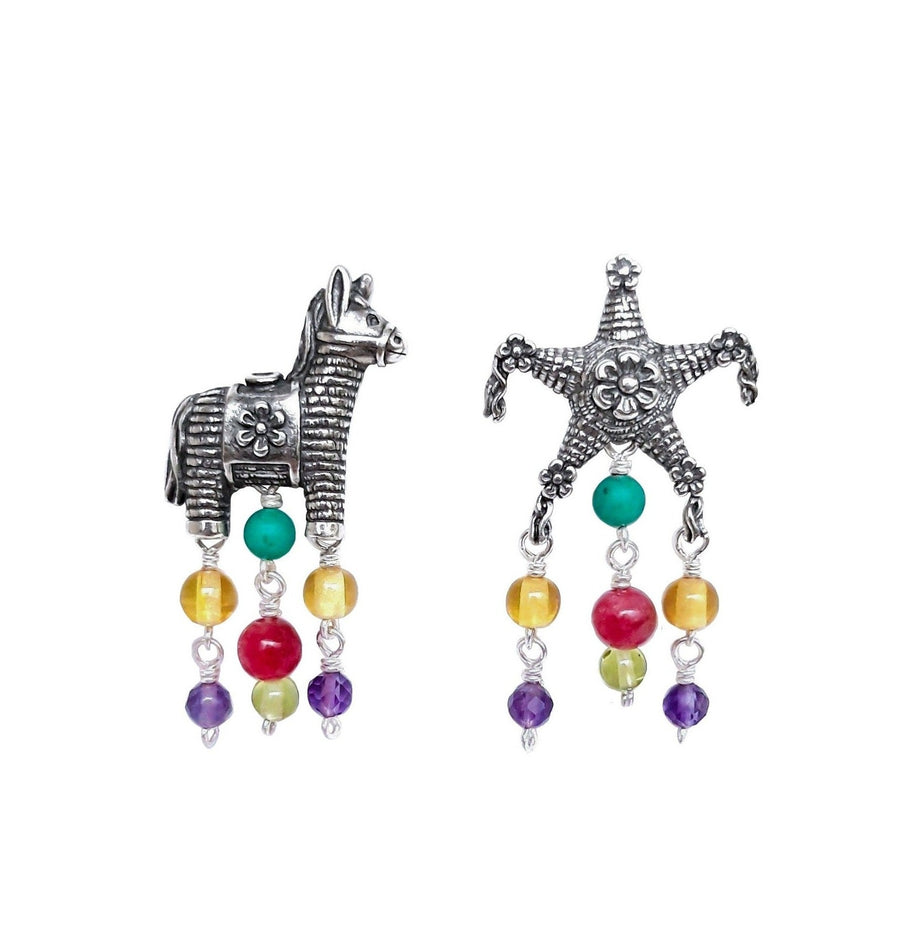 Aretes Piñata y Burrito de Colores