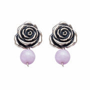 Aretes Rosa Con Gema