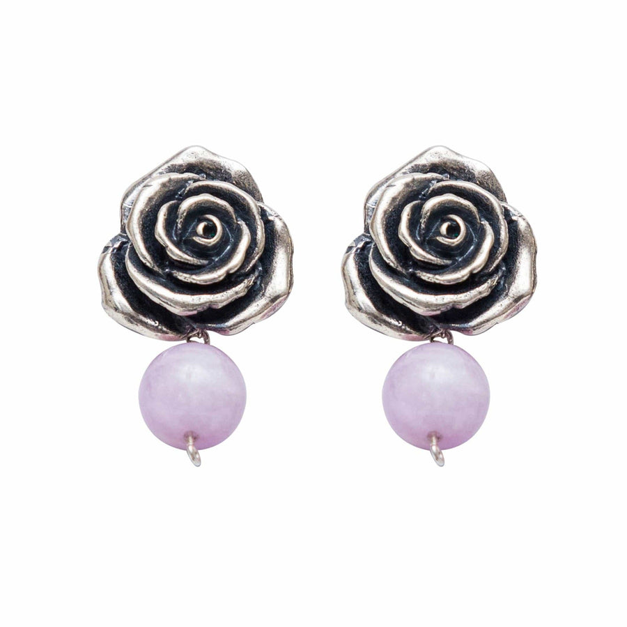 Aretes Rosa Con Gema