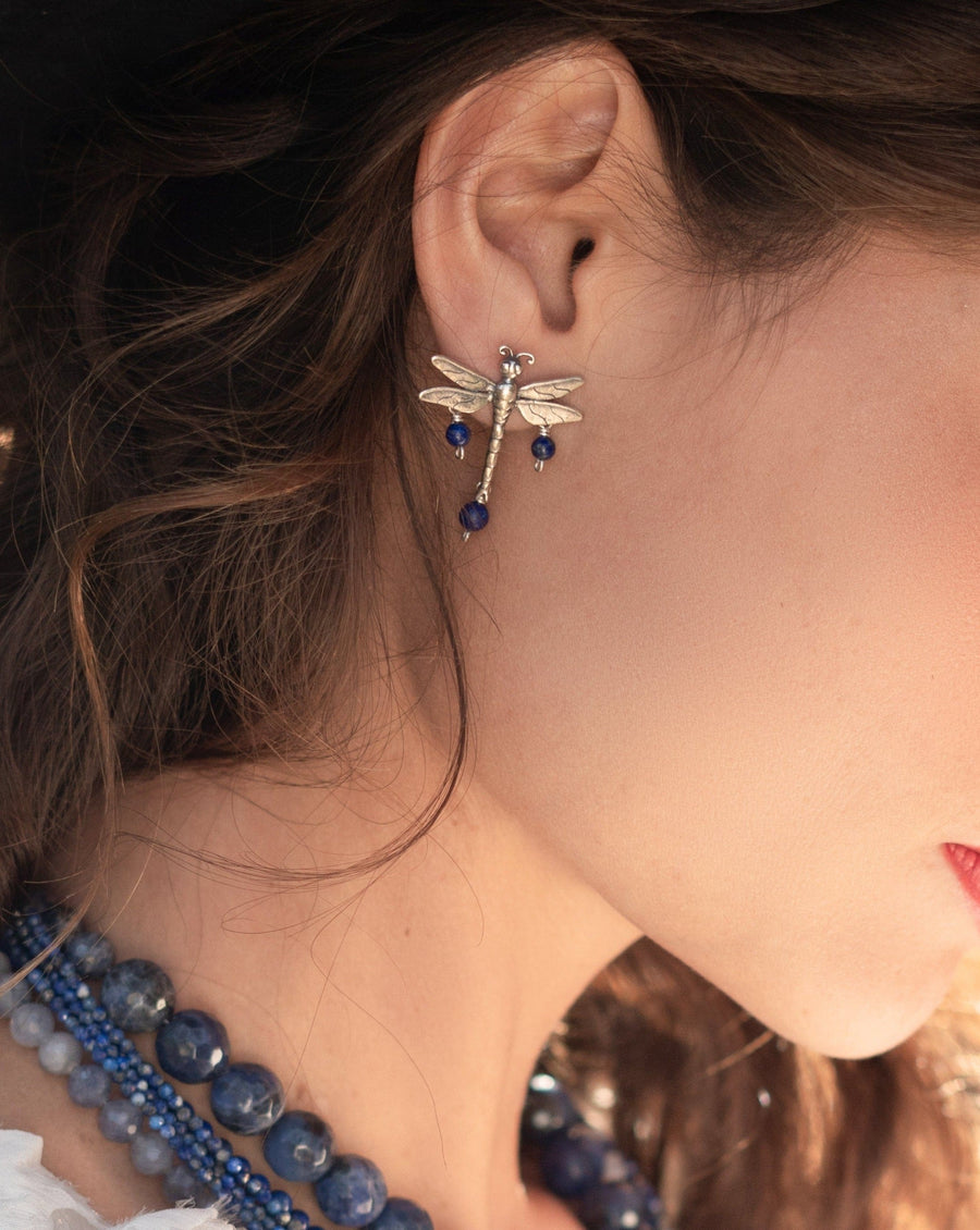Aretes Libélula Con Gema