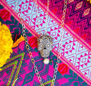 Dije Calavera con Ojos Flor Gabriela Sánchez Dije