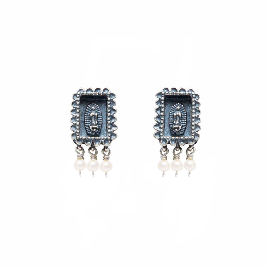 Aretes Milagrito Virgen Tres Perlas