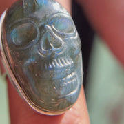 Anillo Calavera Labradorita