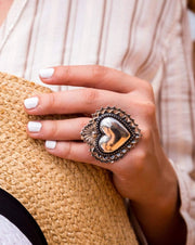 Anillo Corazón Bordado