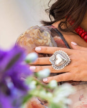 Anillo Corazón Bordado Gabriela Sánchez Anillo