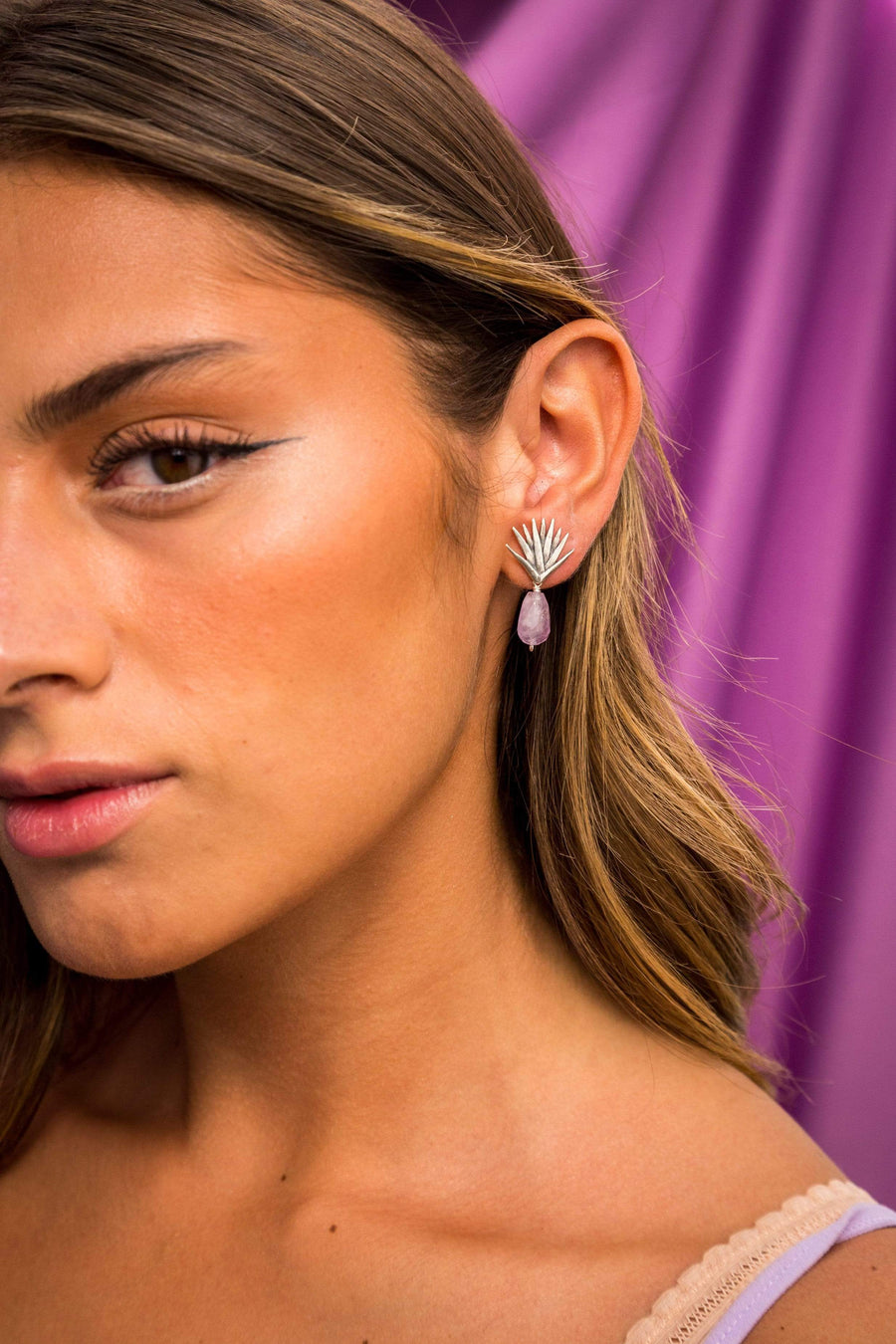 Aretes Agave Sueño 3 Amatista Gabriela Sánchez Aretes