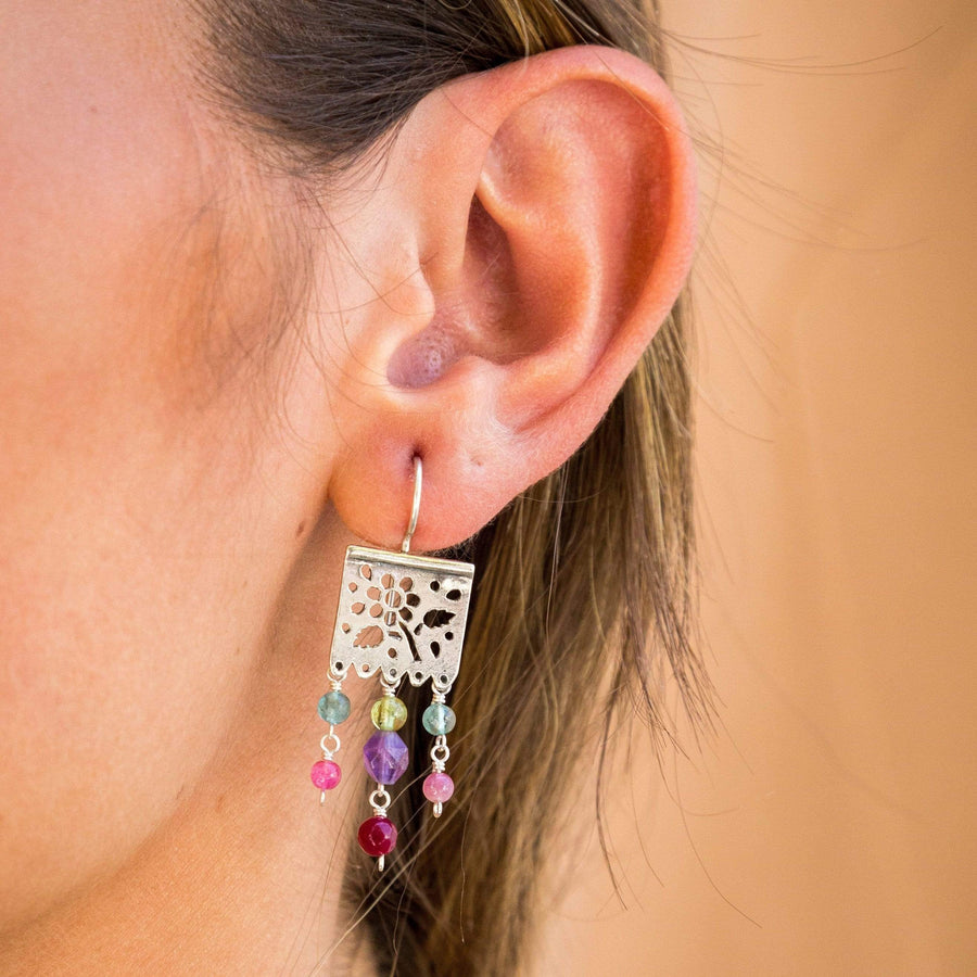Aretes Papel Picado Amatista Gabriela Sánchez Aretes