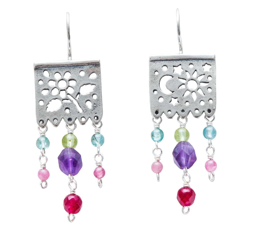 Aretes Papel Picado Amatista Gabriela Sánchez Aretes