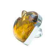 Anillo Corazón de Ámbar Grande