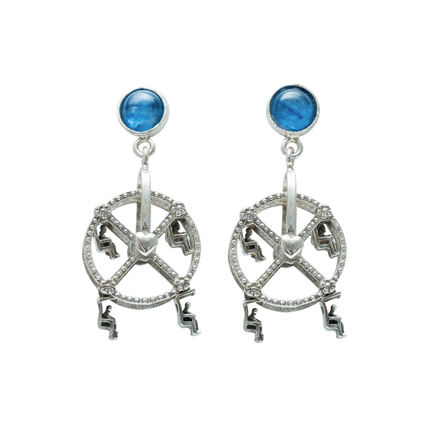 Aretes Rueda de la Fortuna Cianita